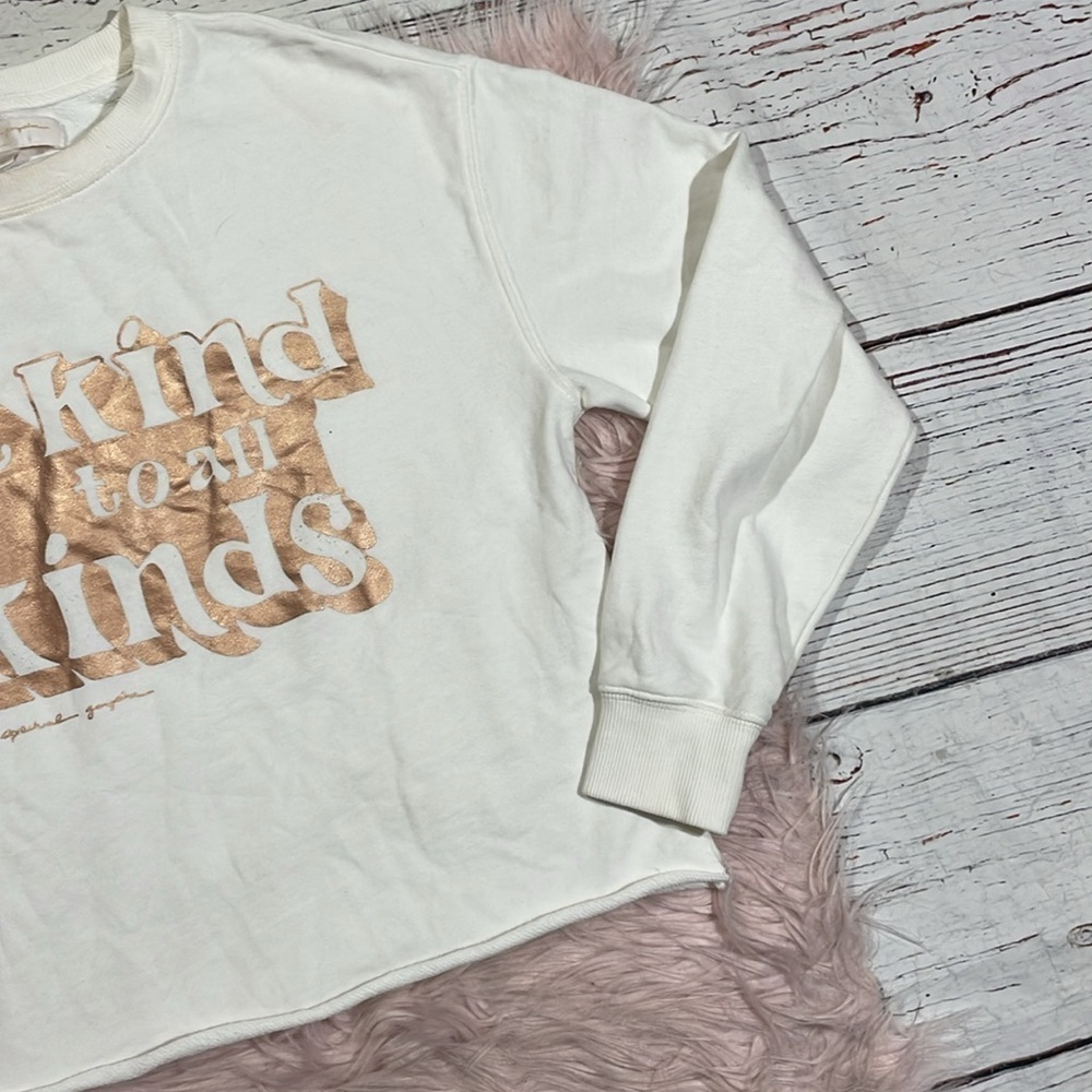 Spiritual Gangster Be Kind Cropped Crewneck Graphic Sweatshirt - Picture 7 of 9